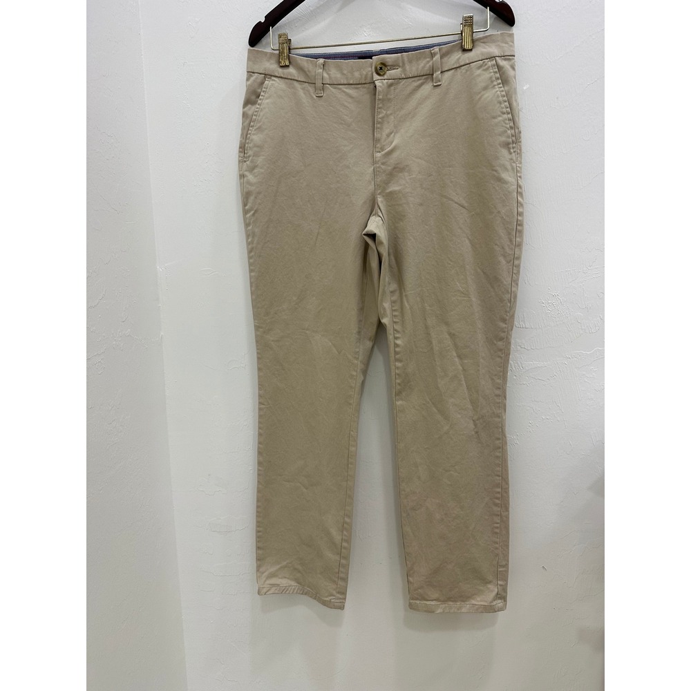 Tommy Hilfiger Women 10 Khaki Chino Pants Stretch Cotton Straight Leg Trousers